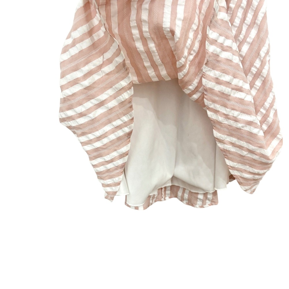 City Vibe Pink & White Striped Strappy Short Dress Pockets Open Back Girly - Picture 3 of 10